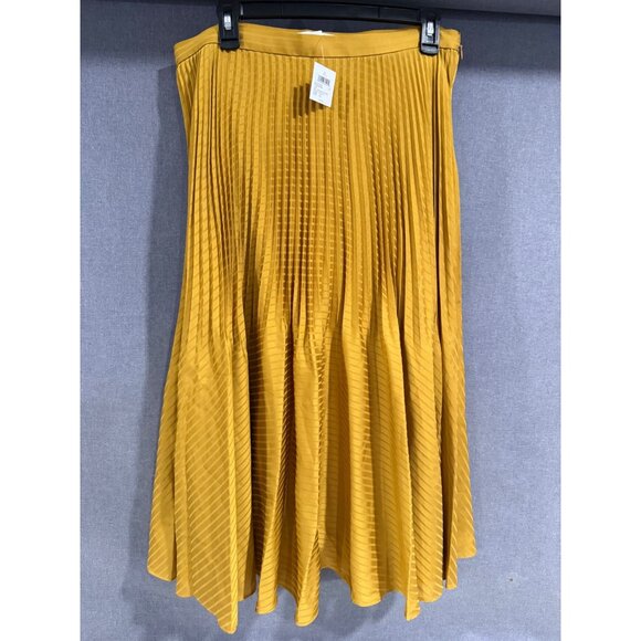 Club Monaco Gold Pleated Skirt Size 12 Elegant Design - Picture 1 of 5